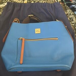Dooney & Bourke Blue and Brown Satchel
